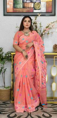 ✨ জামদানী মোটিফ হাফ সিল্ক শাড়ি - ঐতিহ্য আর আধুনিকতার শ্রেষ্ঠ ফিউশন ✨