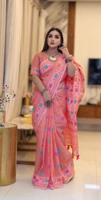 ✨ জামদানী মোটিফ হাফ সিল্ক শাড়ি - ঐতিহ্য আর আধুনিকতার শ্রেষ্ঠ ফিউশন ✨