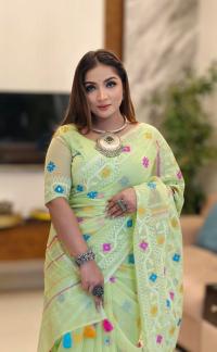 ✨ জামদানী মোটিফ হাফ সিল্ক শাড়ি - ঐতিহ্য আর আধুনিকতার শ্রেষ্ঠ ফিউশন ✨