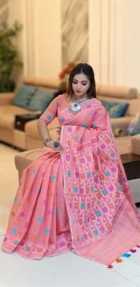 ✨ জামদানী মোটিফ হাফ সিল্ক শাড়ি - ঐতিহ্য আর আধুনিকতার শ্রেষ্ঠ ফিউশন ✨