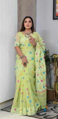 ✨ জামদানী মোটিফ হাফ সিল্ক শাড়ি - ঐতিহ্য আর আধুনিকতার শ্রেষ্ঠ ফিউশন ✨