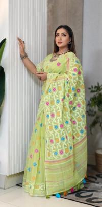 ✨ জামদানী মোটিফ হাফ সিল্ক শাড়ি - ঐতিহ্য আর আধুনিকতার শ্রেষ্ঠ ফিউশন ✨