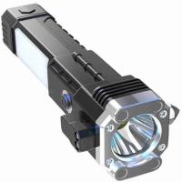 🔦 Super Bright LED Flashlight with Safety Hammer & Strong Magnets