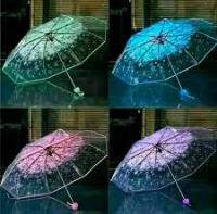 ☂️ Transparent 3-Fold Umbrella – Stylish & Modern