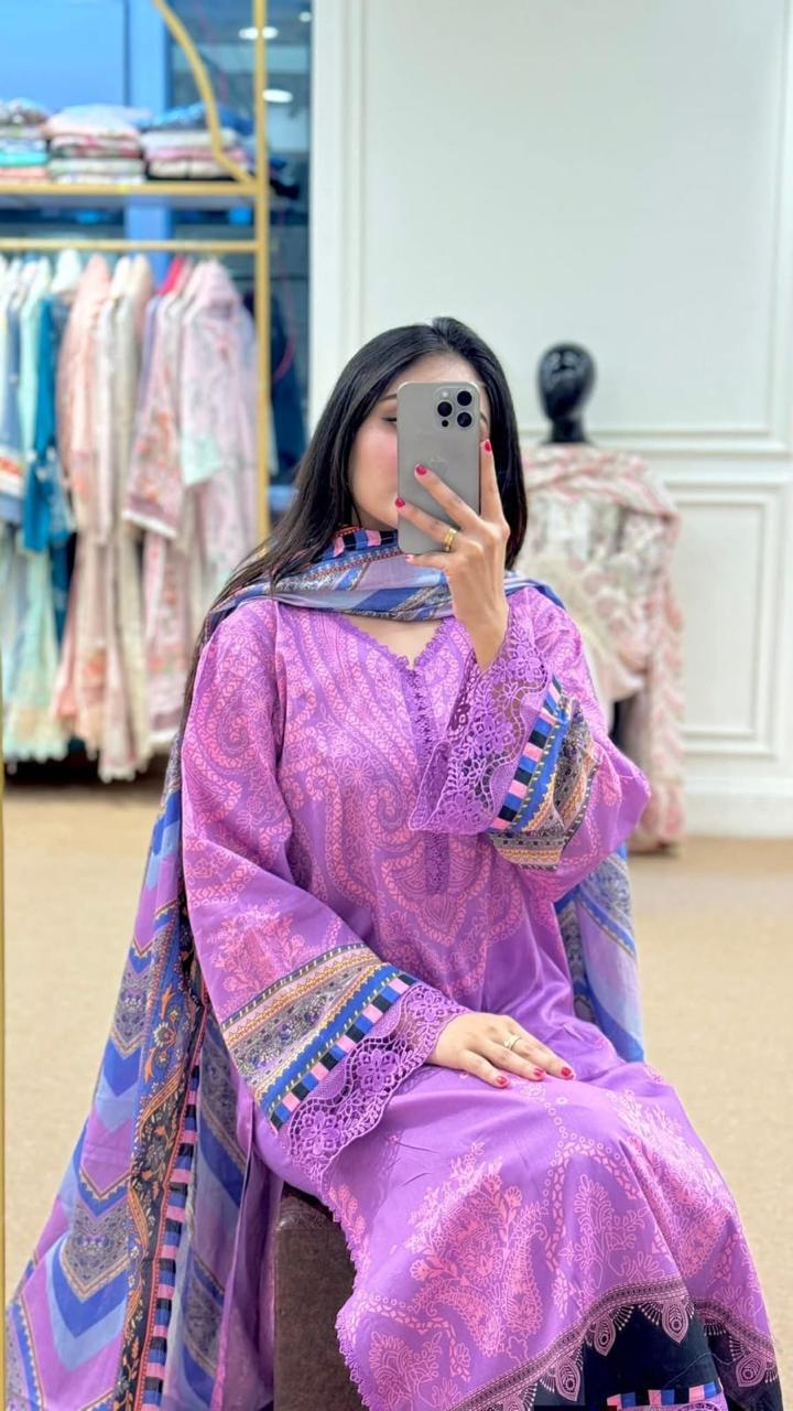 Digital Print Three Piece (Premium Fabric)