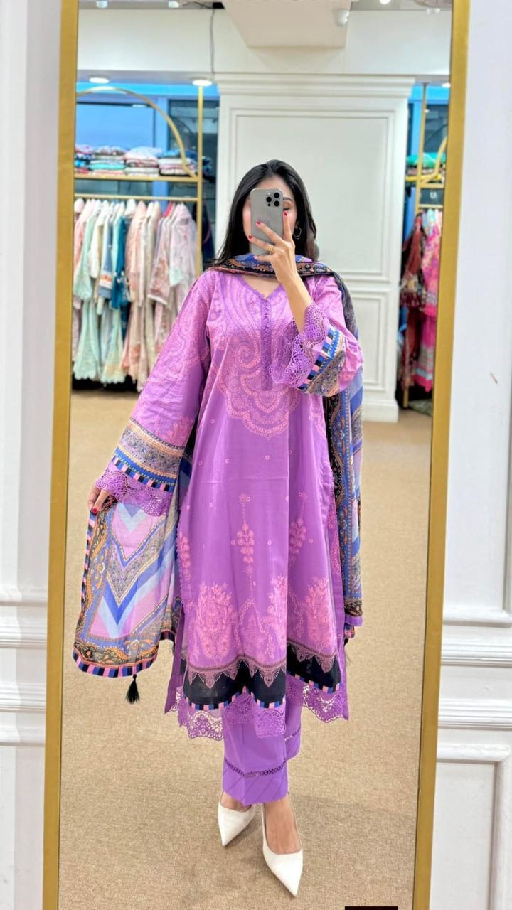 Digital Print Three Piece (Premium Fabric)