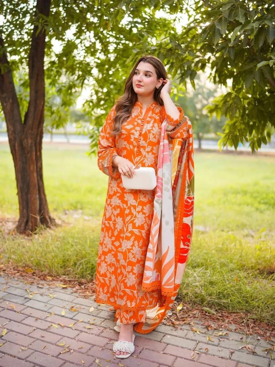 Digital Print Three Piece (Premium Fabric)