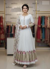Georgette Embroidery Party Dress (Semi-Stitched)