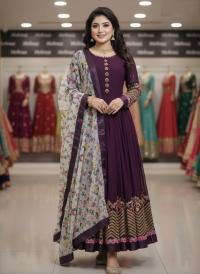Georgette Embroidery Party Dress (Semi-Stitched)
