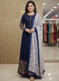 Georgette Embroidery Party Dress (Semi-Stitched)