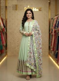 Georgette Embroidery Party Dress (Semi-Stitched)