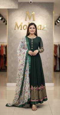 Georgette Embroidery Party Dress (Semi-Stitched)