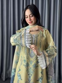 Digital Print Three Piece  Fabrics: Dubai Silk Design: Digital Print Dress Long: 42 Body Size: 38, 42, 46