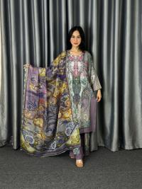 Digital Print Three Piece  Fabrics: Dubai Silk Design: Digital Print Dress Long: 42 Body Size: 38, 42, 46