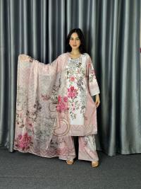 Digital Print Three Piece  Fabrics: Dubai Silk Design: Digital Print Dress Long: 42 Body Size: 38, 42, 46