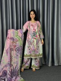 Digital Print Three Piece  Fabrics: Dubai Silk Design: Digital Print Dress Long: 42 Body Size: 38, 42, 46