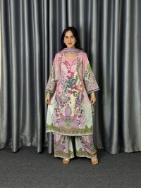 Digital Print Three Piece  Fabrics: Dubai Silk Design: Digital Print Dress Long: 42 Body Size: 38, 42, 46